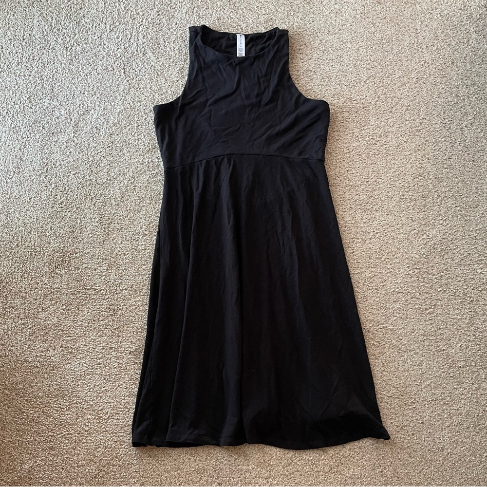 Athleta black fit n’ flare mini dress casual summer coverup tennis XS